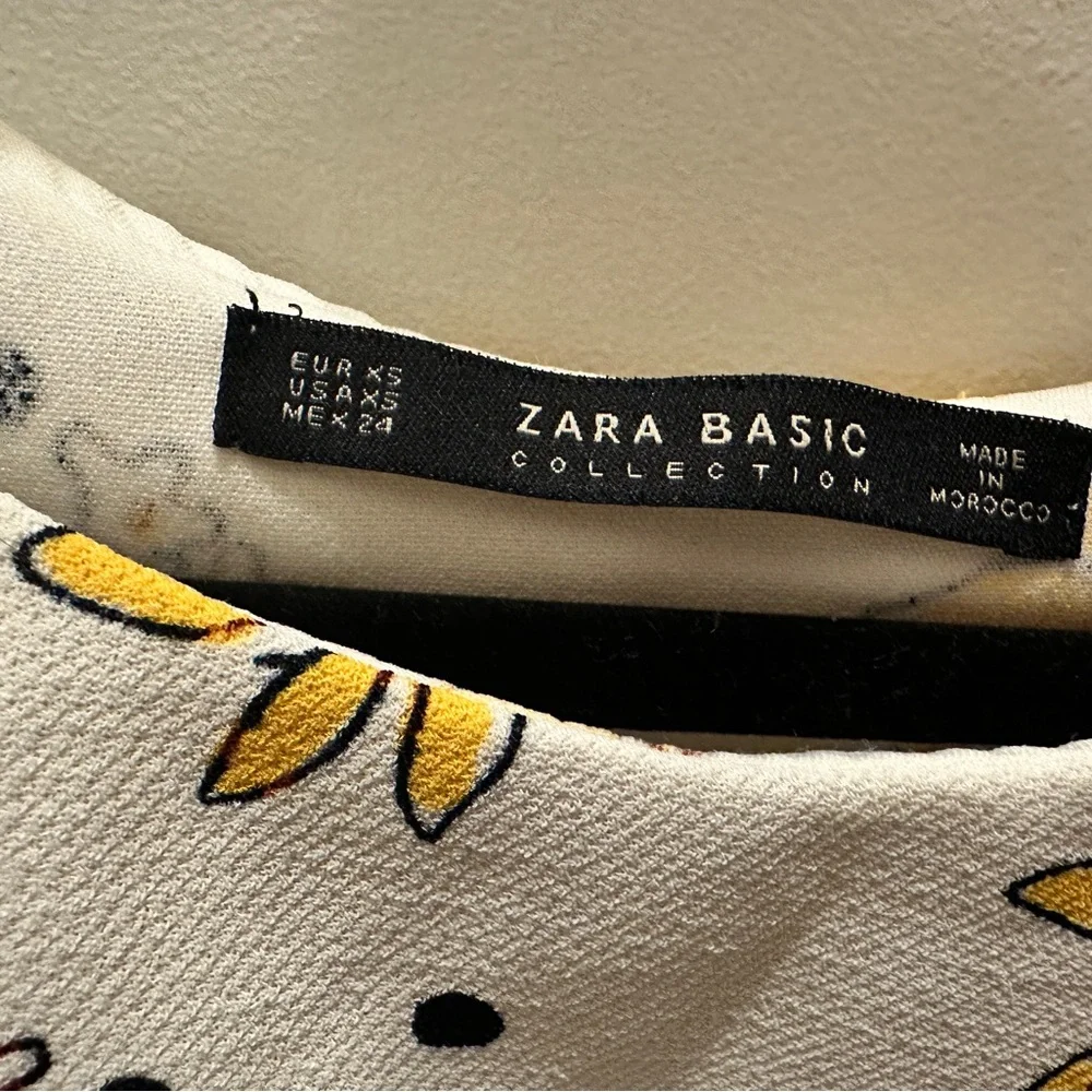 Zara Yellow and White Floral Blouse - Picture 3 of 3